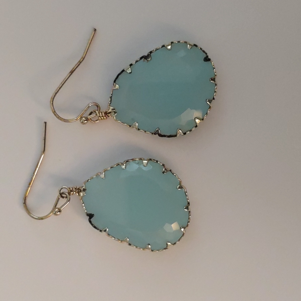 Faux Turquoise Drop Earrings